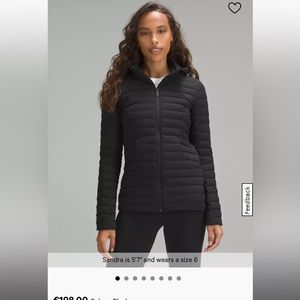 Lululemon pack it down jacket size 8 Black